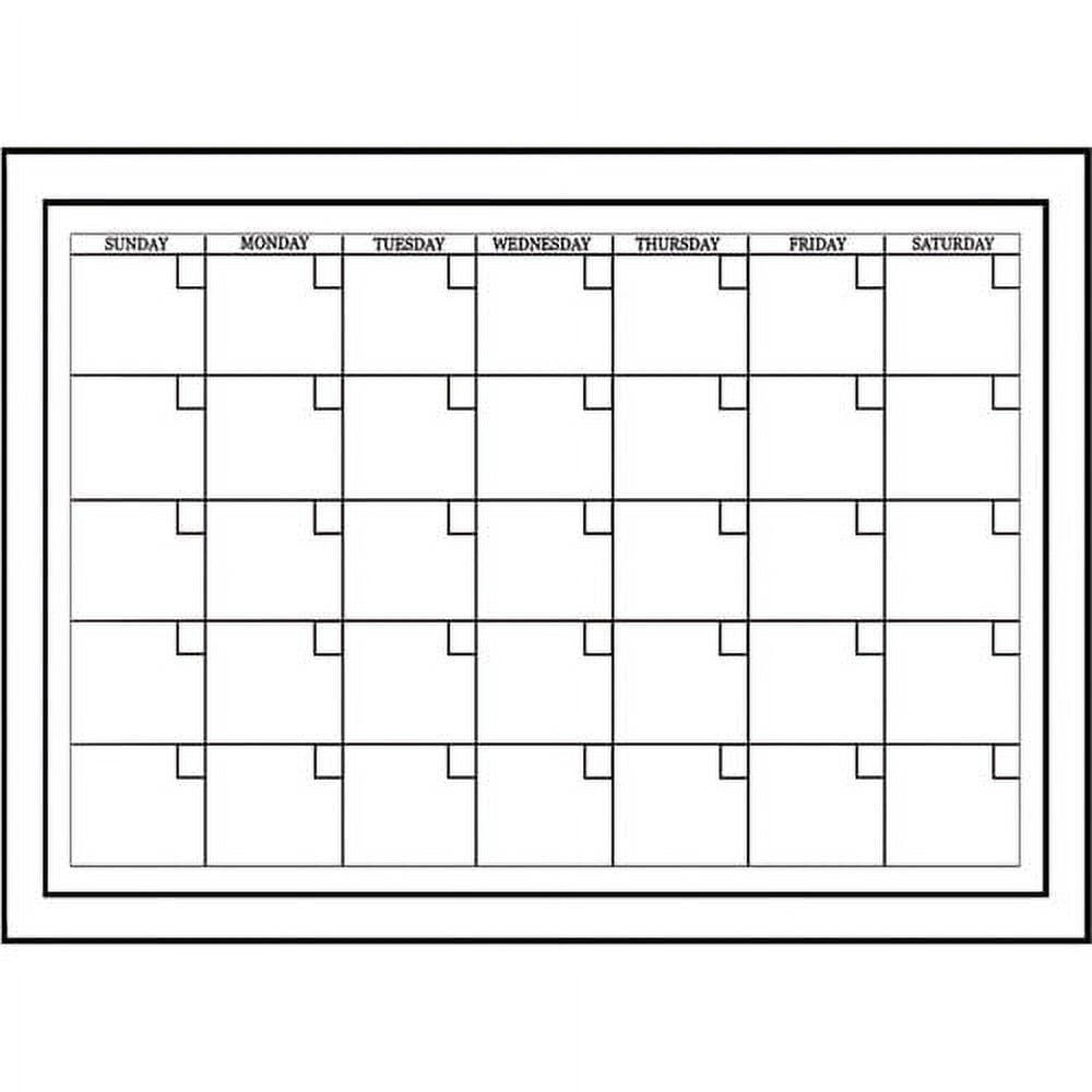 White Dry Erase Monthly Wall Calendar with Marker