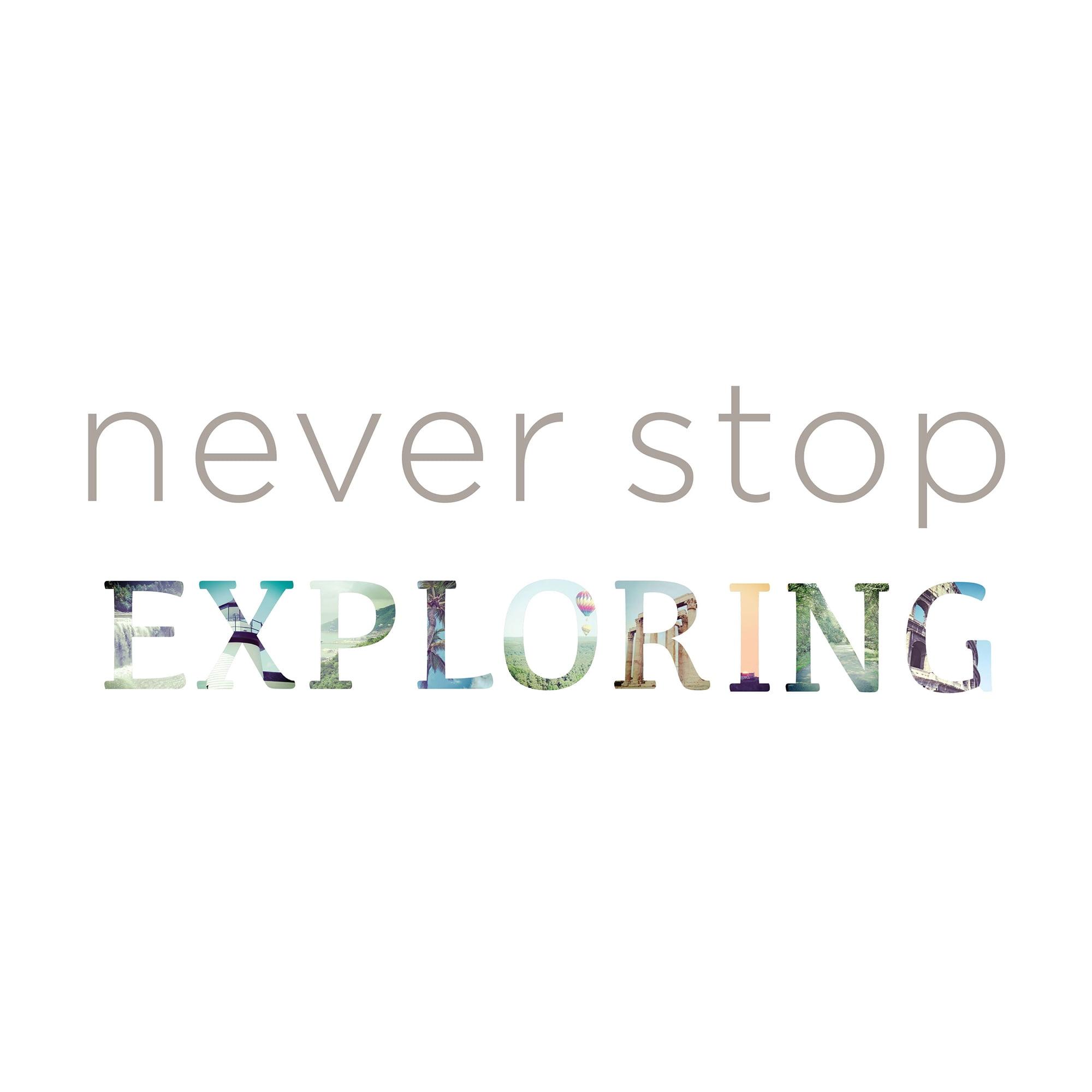WallPops! Never Stop Exploring Quote Wall Decals