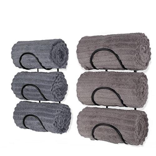 Wallniture  Moduwine Wall Mount Towel Rack for Bathroom Wall Decor, Round Shape, 3 Sectional (Set of 2)