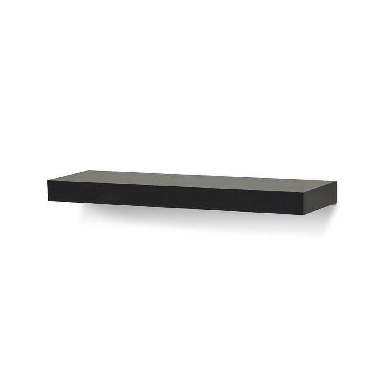 Sleek Black MDF 20" Modern Floating Wall Shelf