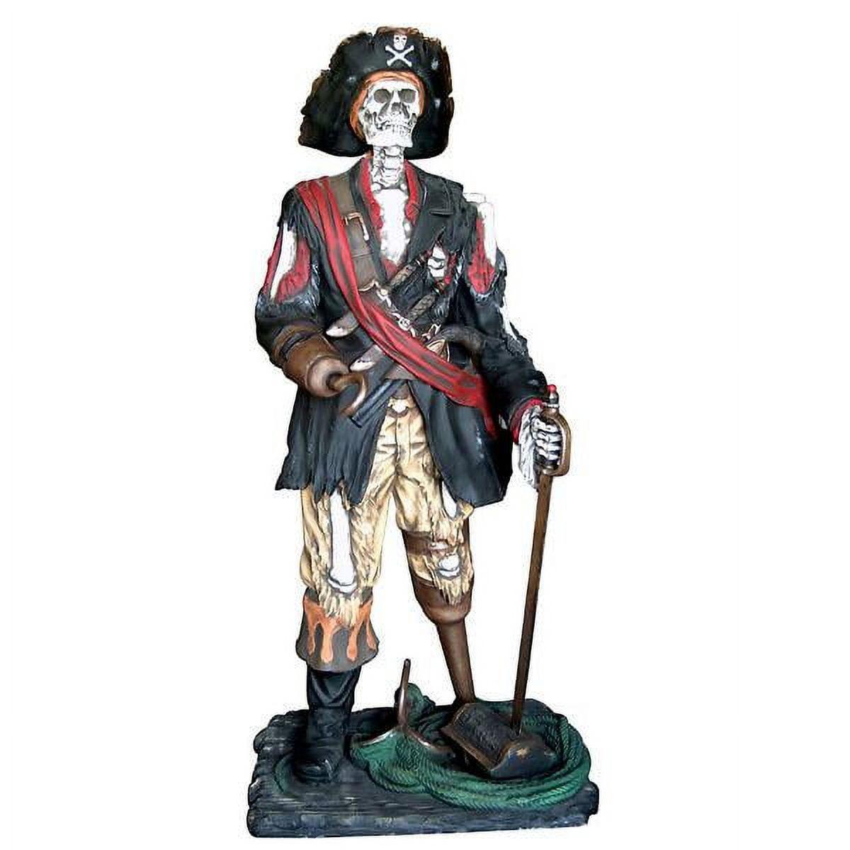 Life-Size Multicolor Fiberglass Skeleton Pirate Figurine