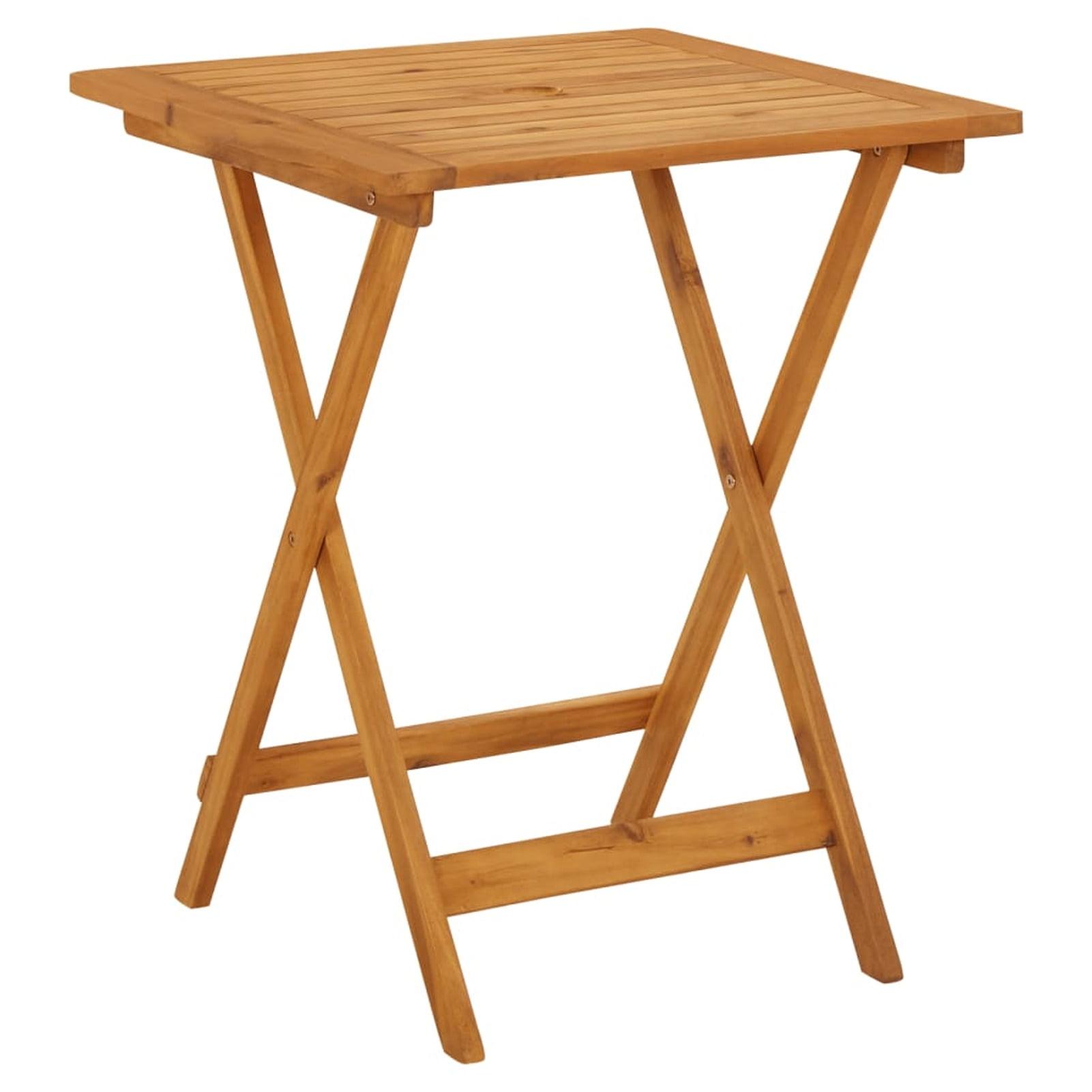 Elegant Acacia Wood Folding Patio Table, 23.6" Square