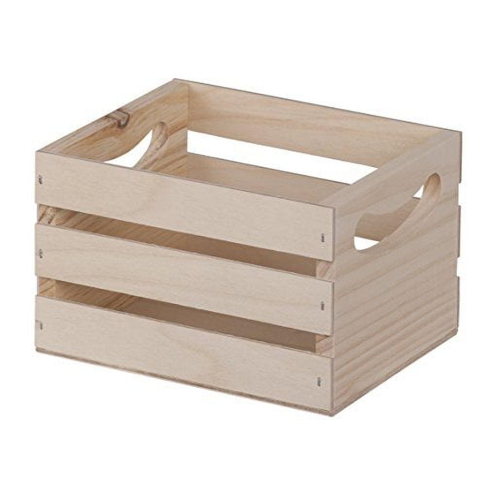 Walnut Hollow Small DIY Unfinished Wooden Storage Crate, Pine and Plywood
