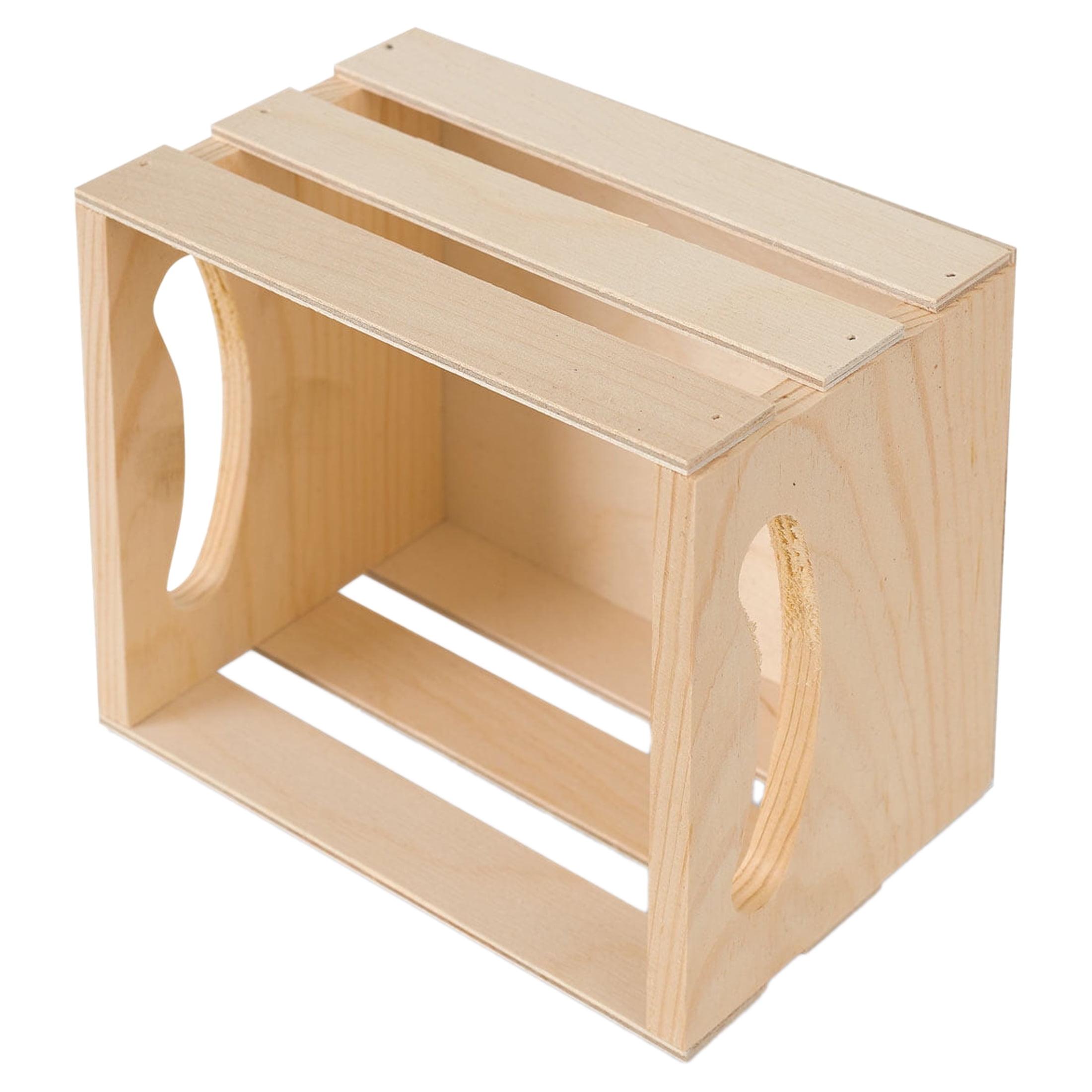 Walnut Hollow Small DIY Unfinished Wooden Storage Crate, Pine and Plywood