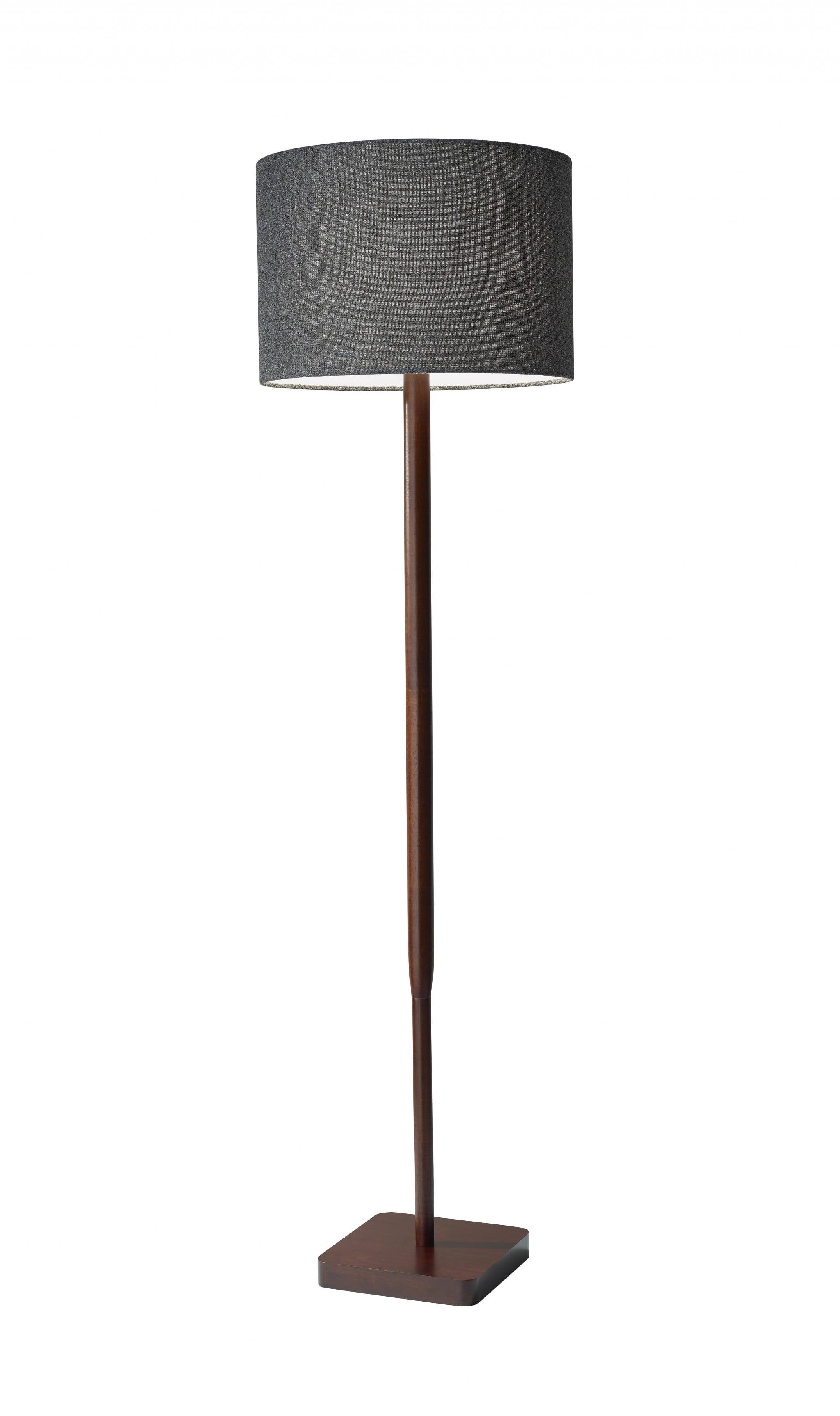 Adesso 58.5" 3-way Ellis Floor Lamp Brown: ETL Listed, Acrylic Shade, Turn Knob Switch