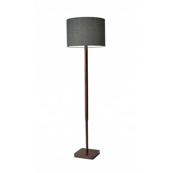 Adesso 58.5" 3-way Ellis Floor Lamp Brown: ETL Listed, Acrylic Shade, Turn Knob Switch