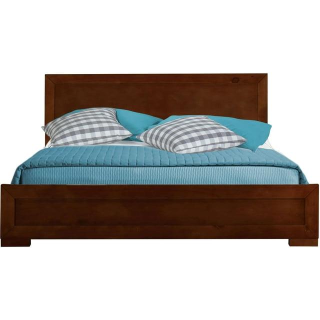 HomeStock Earthy Elegance Platform Bed, Walnut, Queen