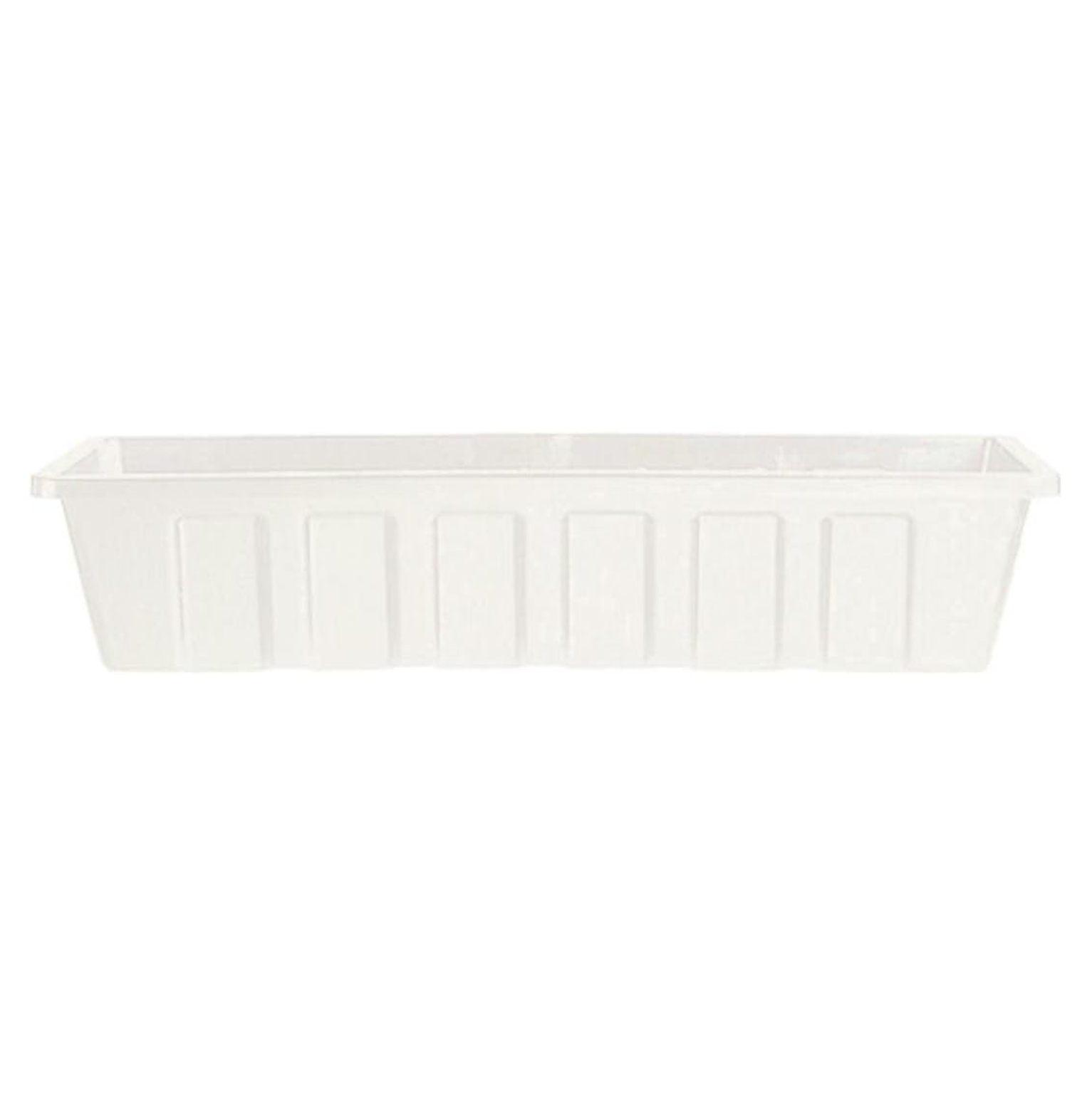 Novelty Poly-Pro Plastic Liner/Planter Flower Box, White, 24"