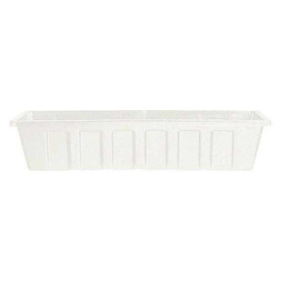 Novelty Poly-Pro Plastic Liner/Planter Flower Box, White, 24"