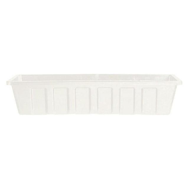 Novelty Poly-Pro Plastic Liner/Planter Flower Box, White, 24"