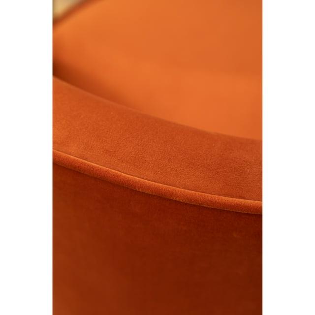Wania Contemporary Velvet Swivel Chair in Orange