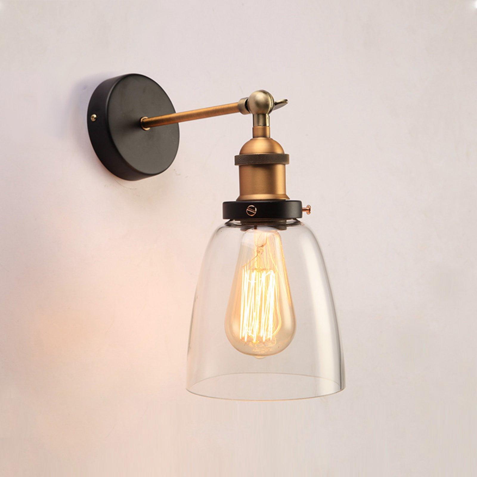 Bronze and Gold 14" Clear Glass Edison Wall Sconce