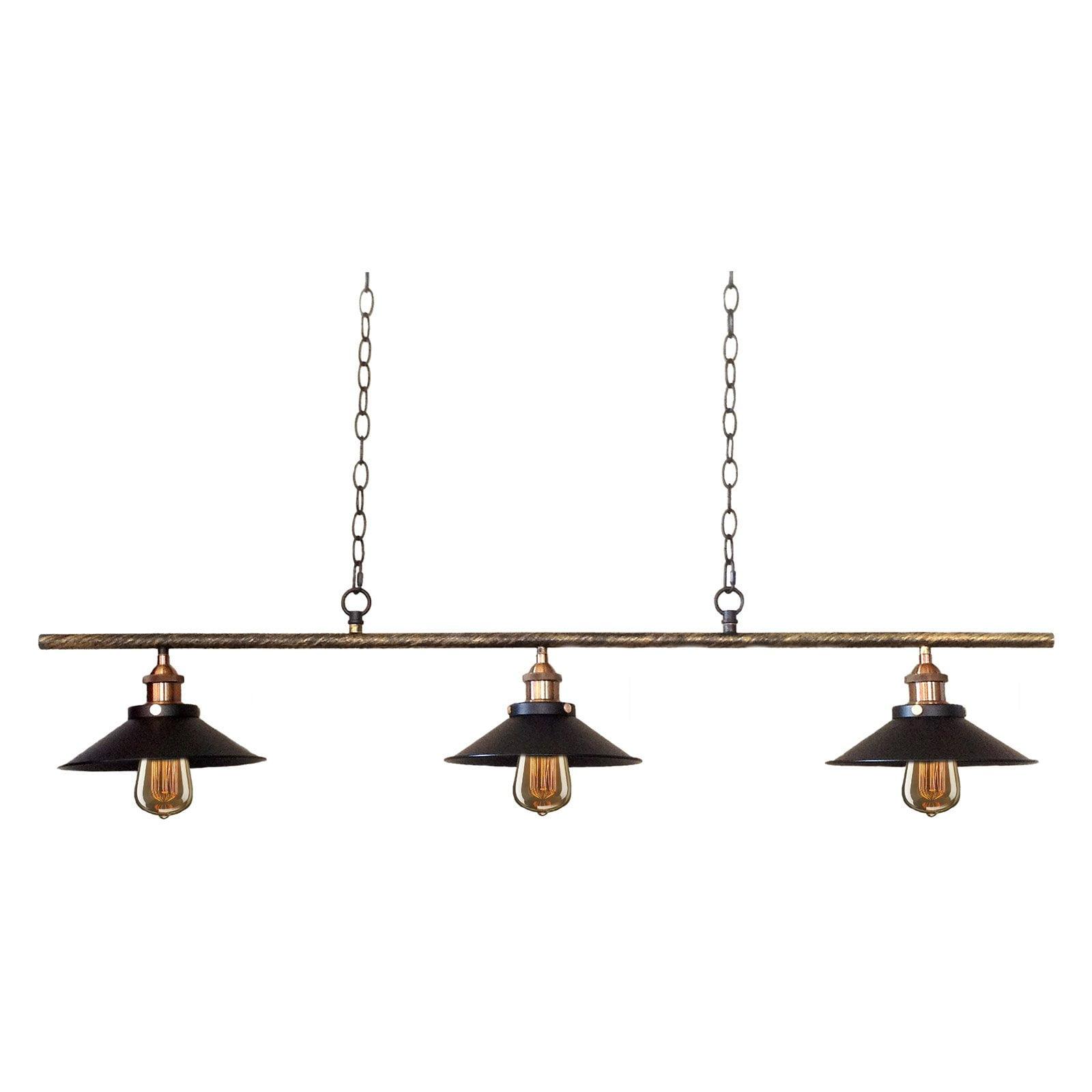Warehouse of Tiffany LD4012S Olive 11 in. 3-Light Indoor Black Finish Chandelier with Light Kit
