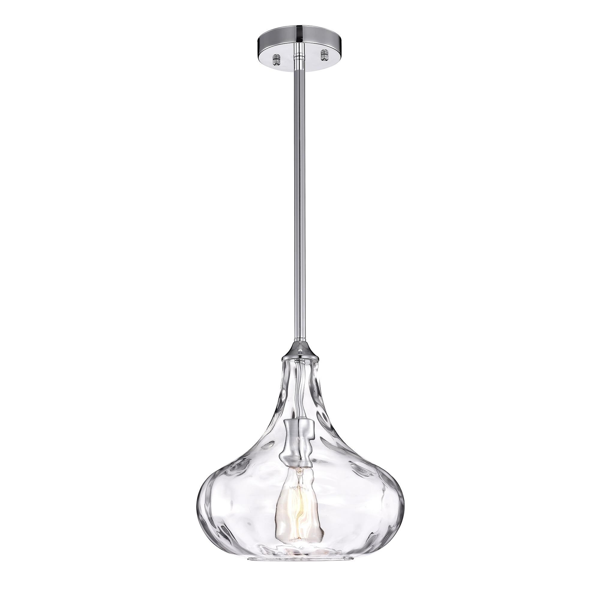 Enielle Clear Glass and Chrome Pendant Light