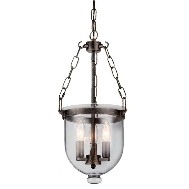 Warehouse of Tiffany Hontiveria Black and Gold-tone Metal and Glass Chandelier