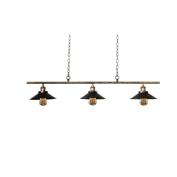 Warehouse of Tiffany LD4012S Olive 11 in. 3-Light Indoor Black Finish Chandelier with Light Kit