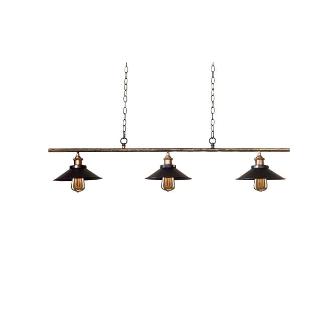 Warehouse of Tiffany LD4012S Olive 11 in. 3-Light Indoor Black Finish Chandelier with Light Kit