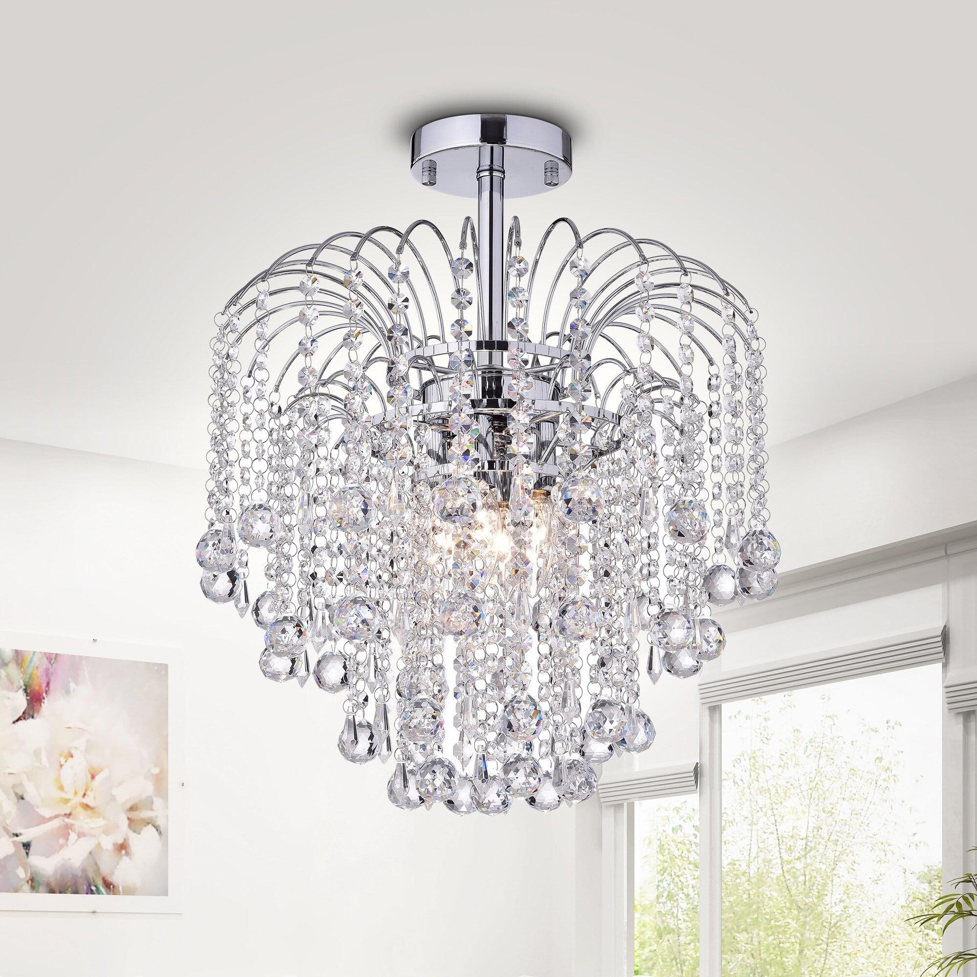 Warehouse of Tiffany Mary 4-light Chrome Crystal Chandelier