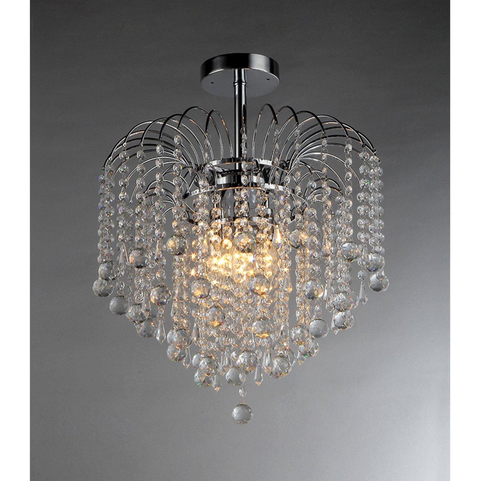 Candace Chrome Finish 17" Crystal Chandelier with Acrylic Accents