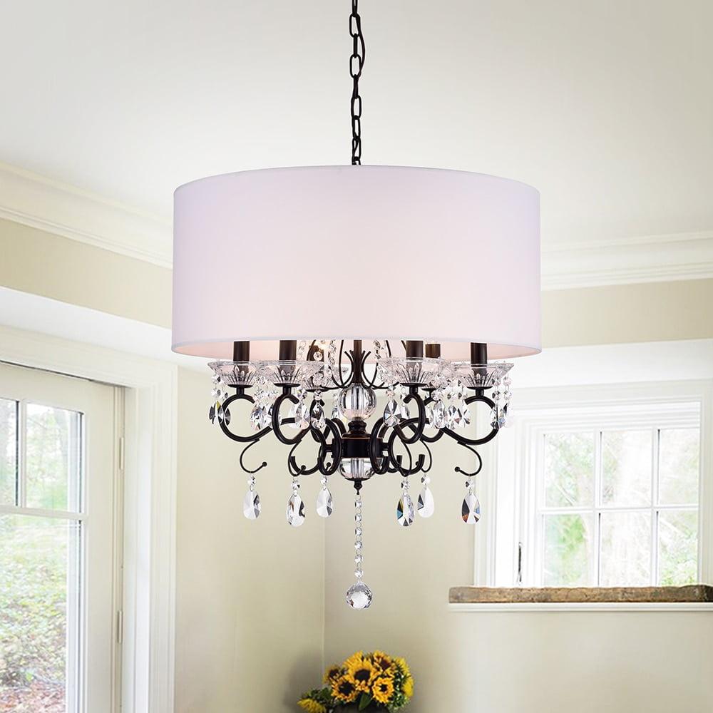 Warehouse of Tiffany RL9270ORB Ninian 25 in. 6-Light Indoor Chrome Finish Chandelier with Light Kit