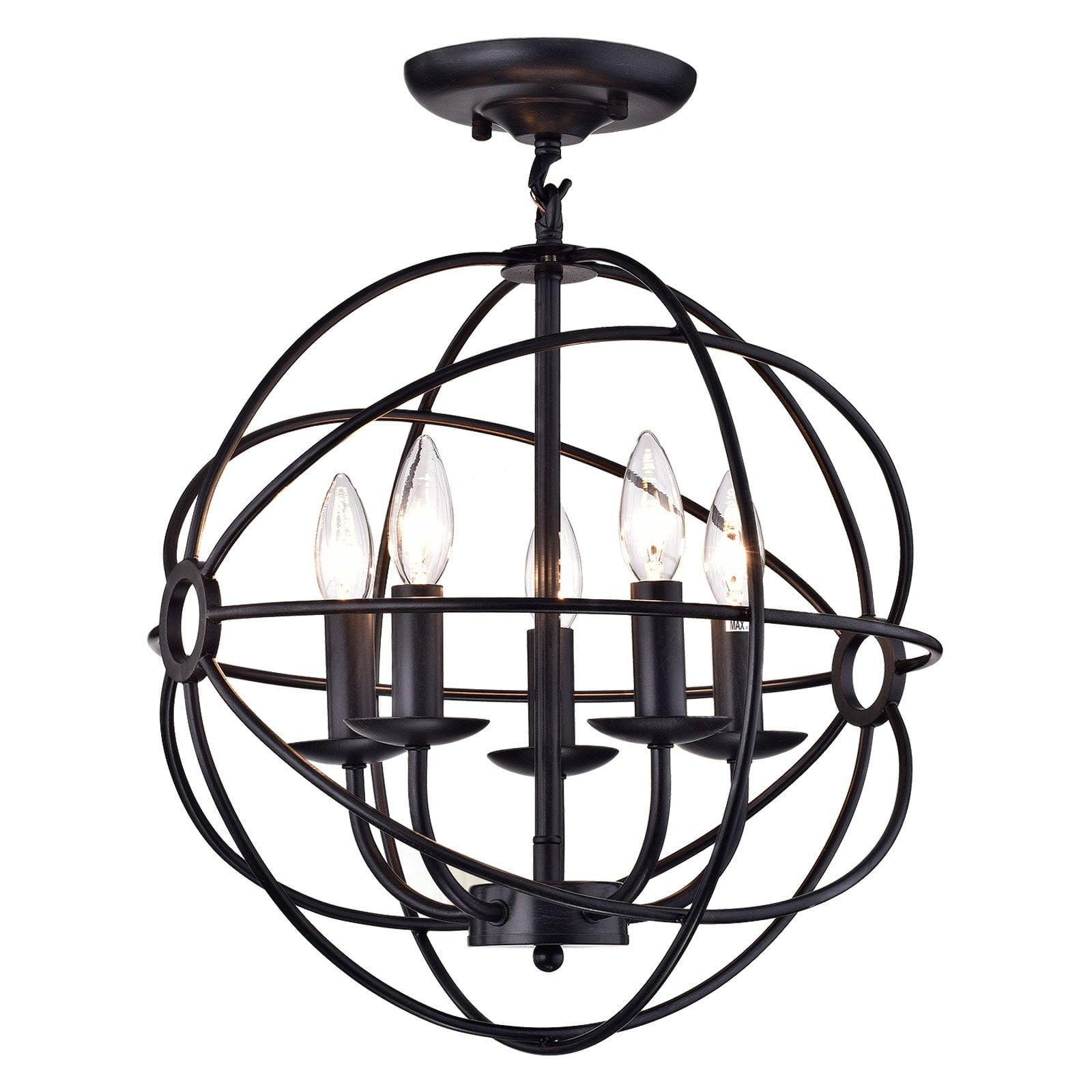 Atomic Globe Black Cage 19" Chandelier