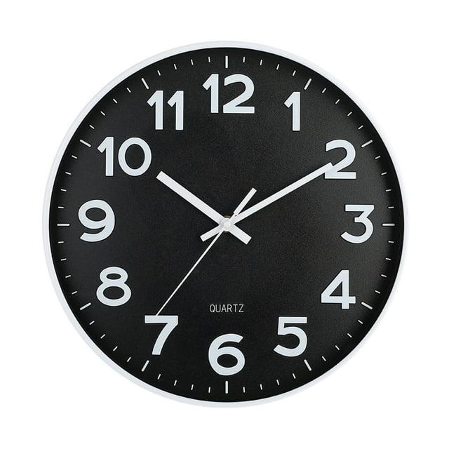 Warkul 12-Inch Wall Clock High-precision Battery Operated Easy-to-Read Silent Non-Ticking Quartz Clock Wall Art Decoration