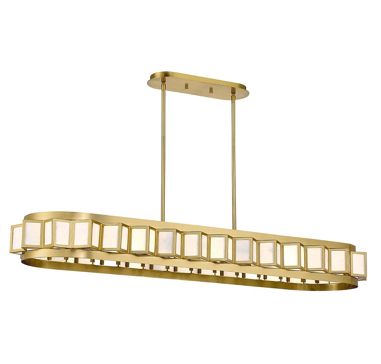 Savoy House Gideon 8-Light Linear Chandelier in Warm Brass