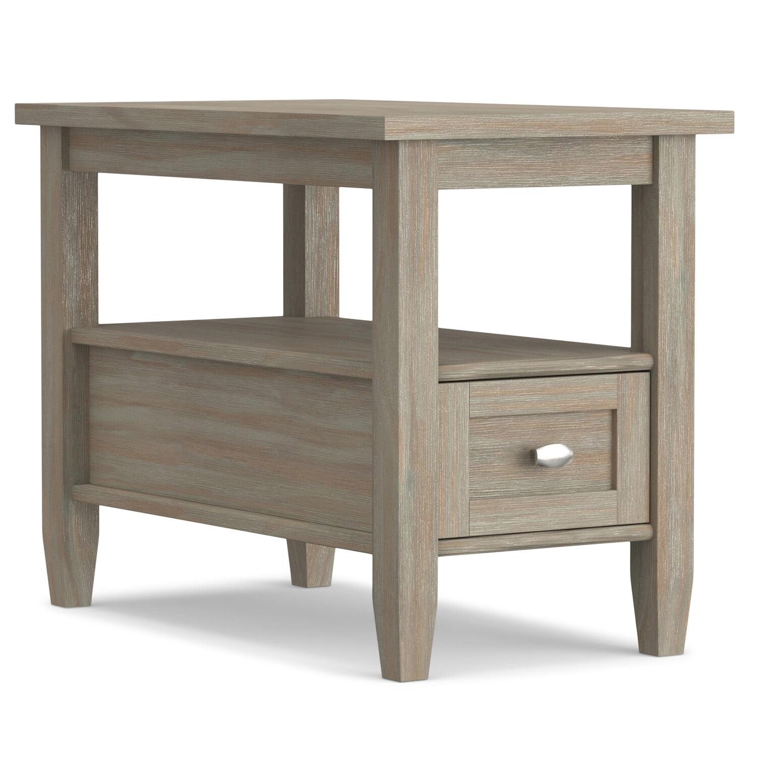 Warm Shaker Solid Wood End Table with Storage