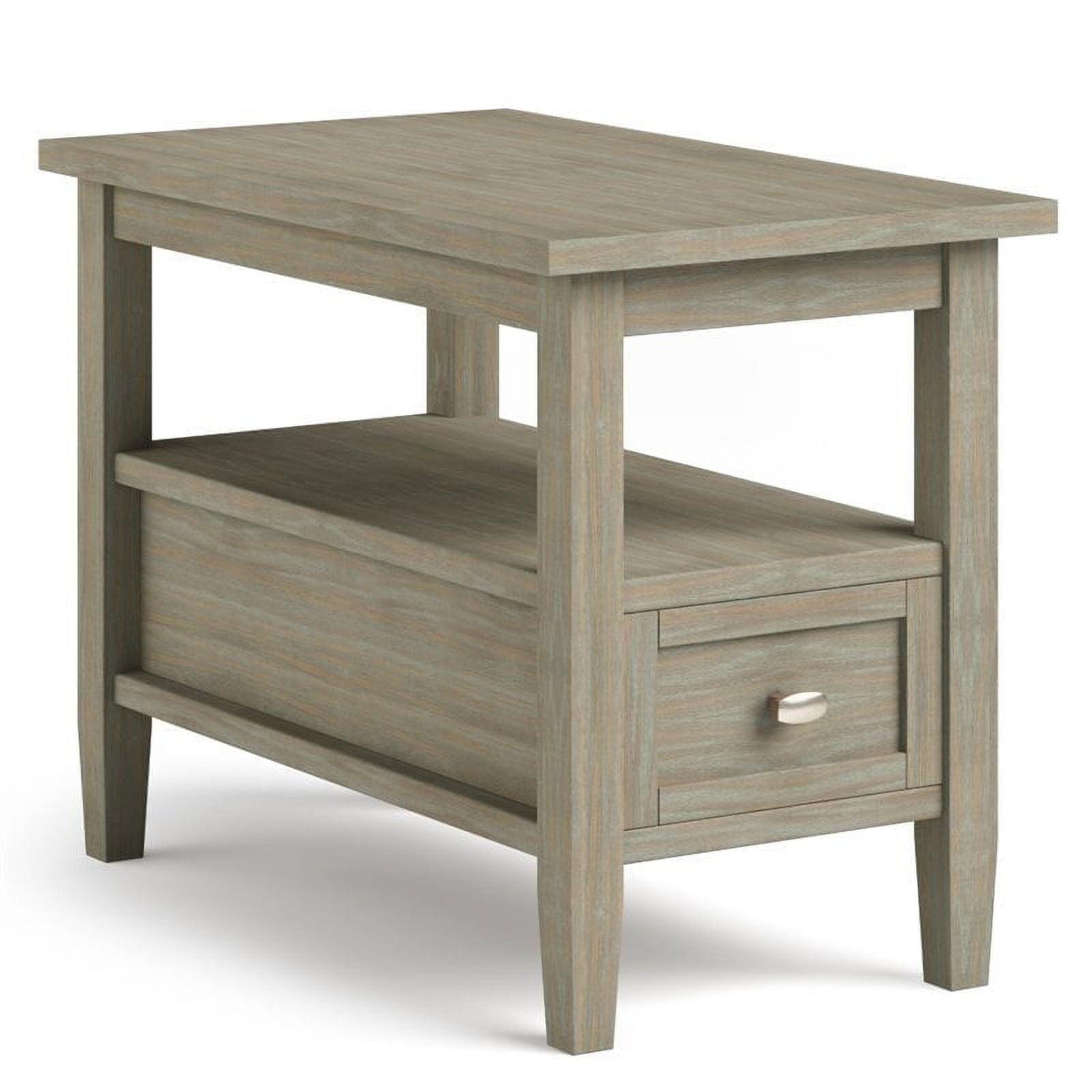 Warm Shaker Solid Wood End Table with Storage