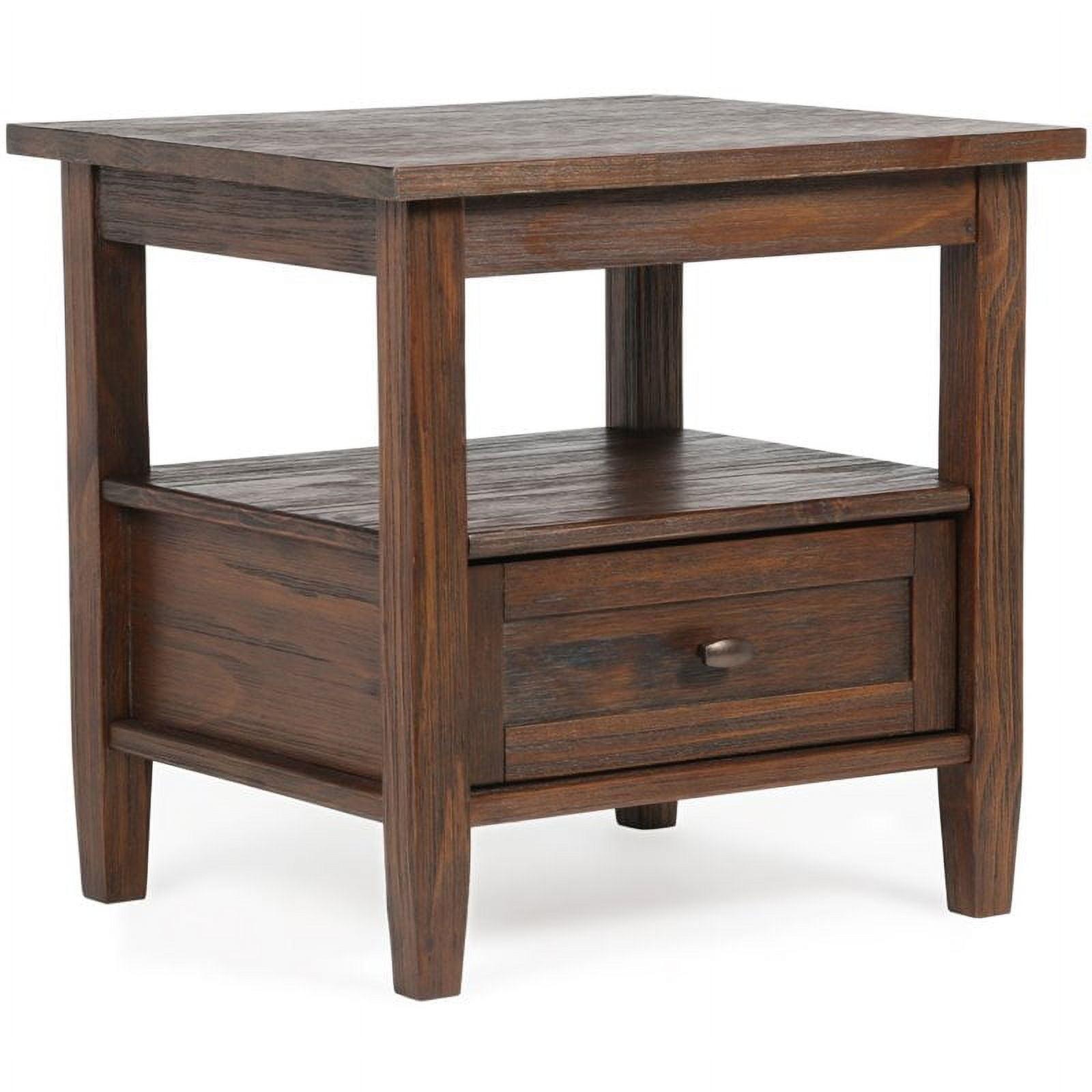 Warm Shaker Solid Wood End Table with Storage