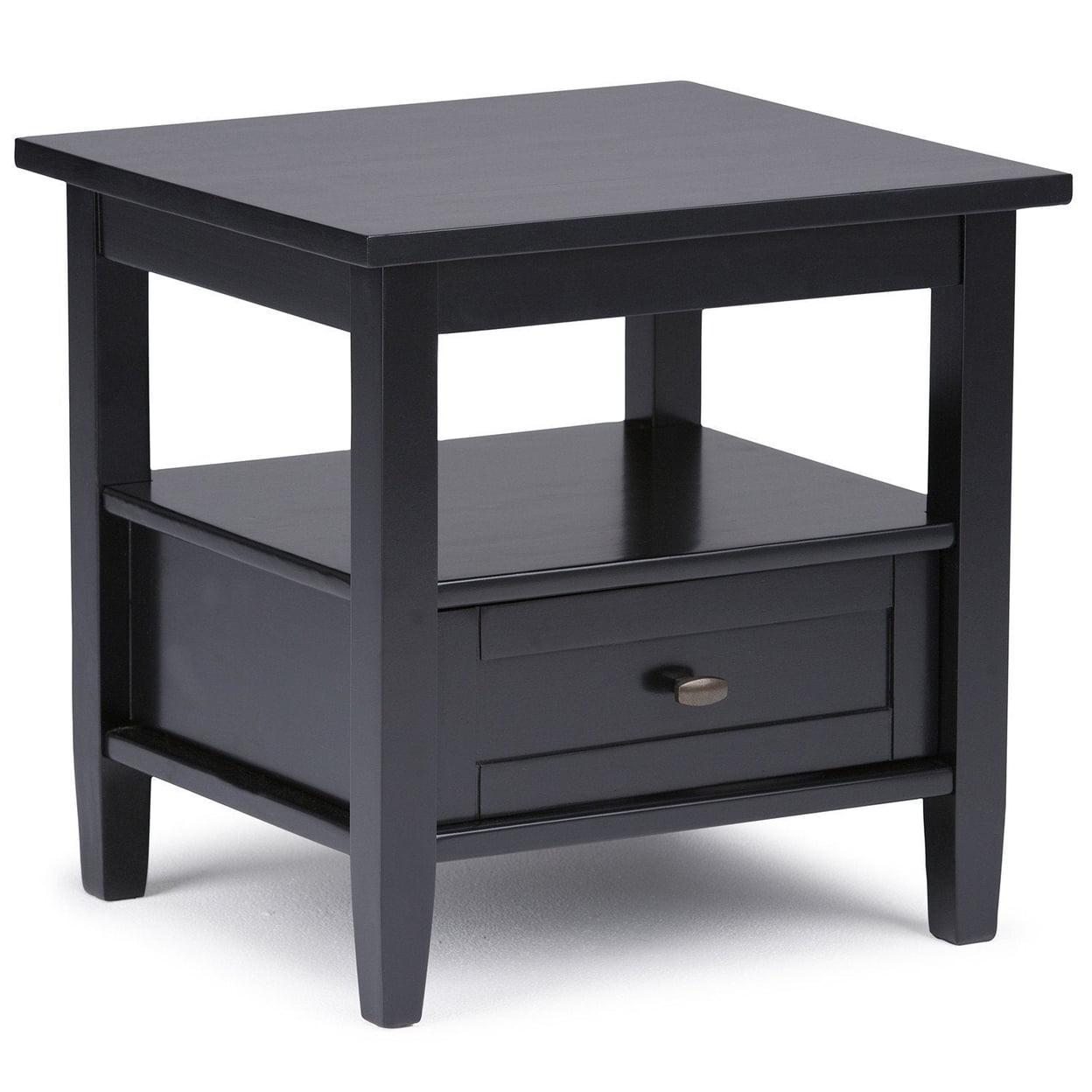 Warm Shaker Solid Wood End Table with Storage