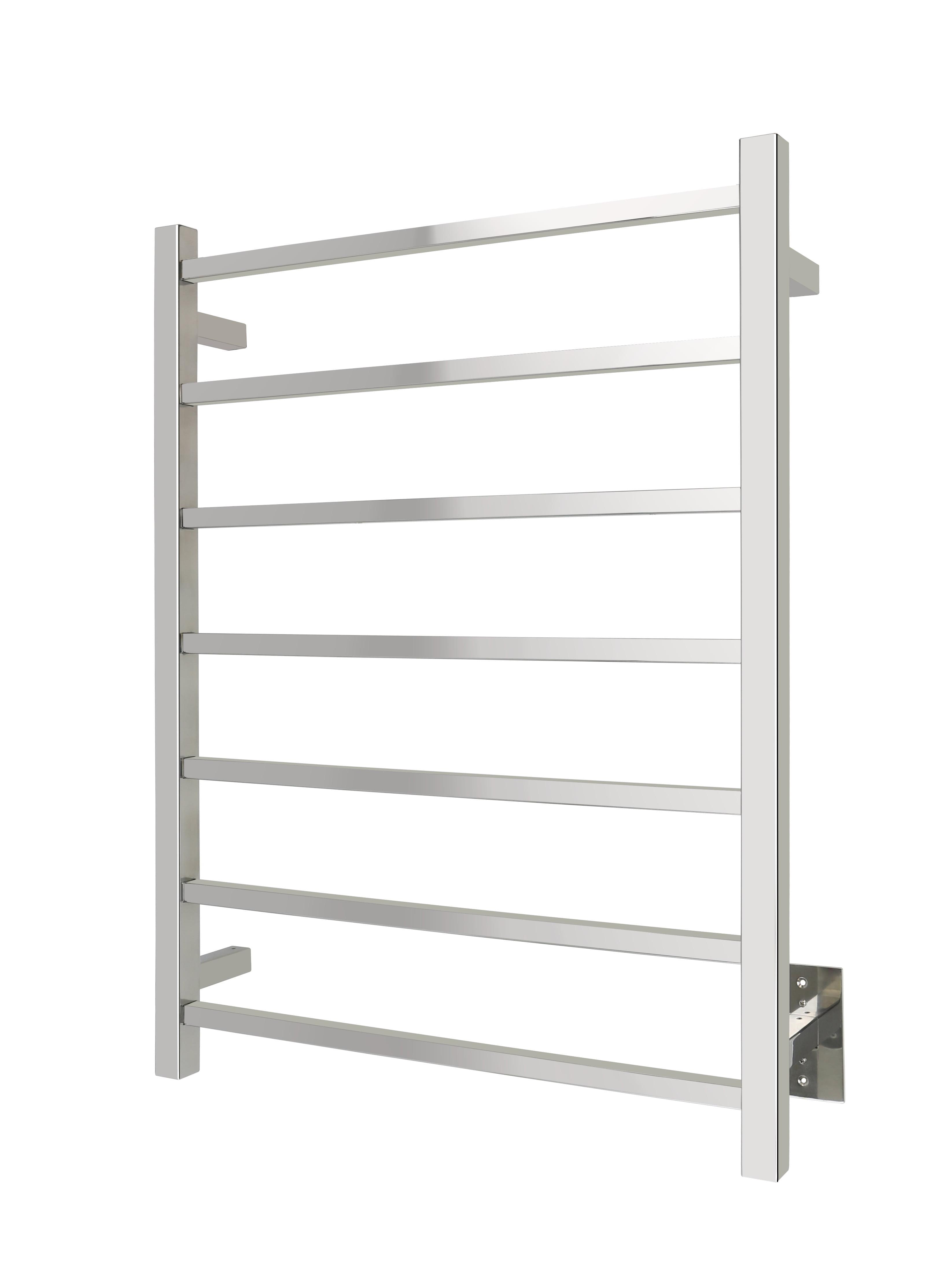 Polished Stainless Steel Wall Mounted 7-Bar Towel Warmer