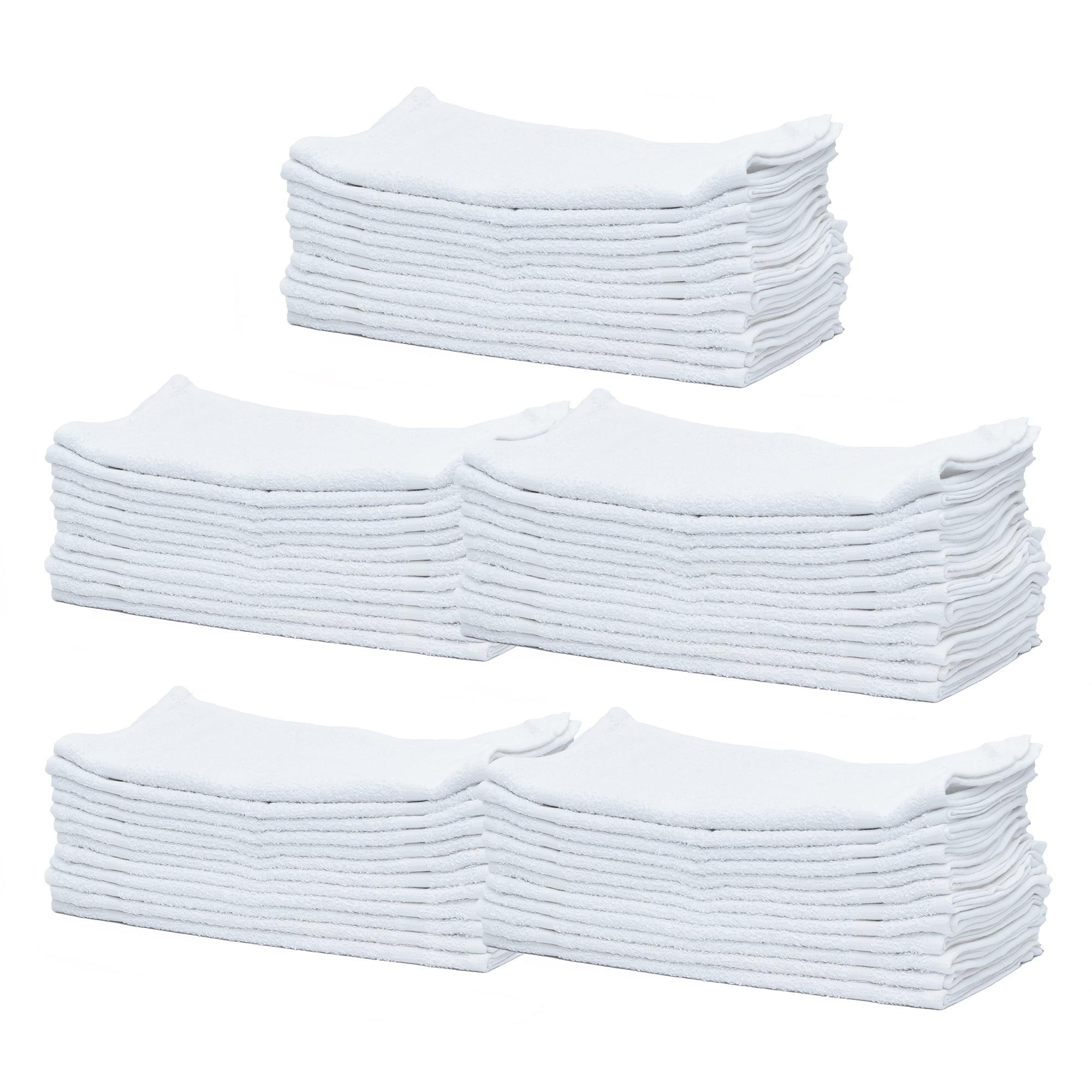 White 100% Cotton 12x12 Washcloths, 60-Pack