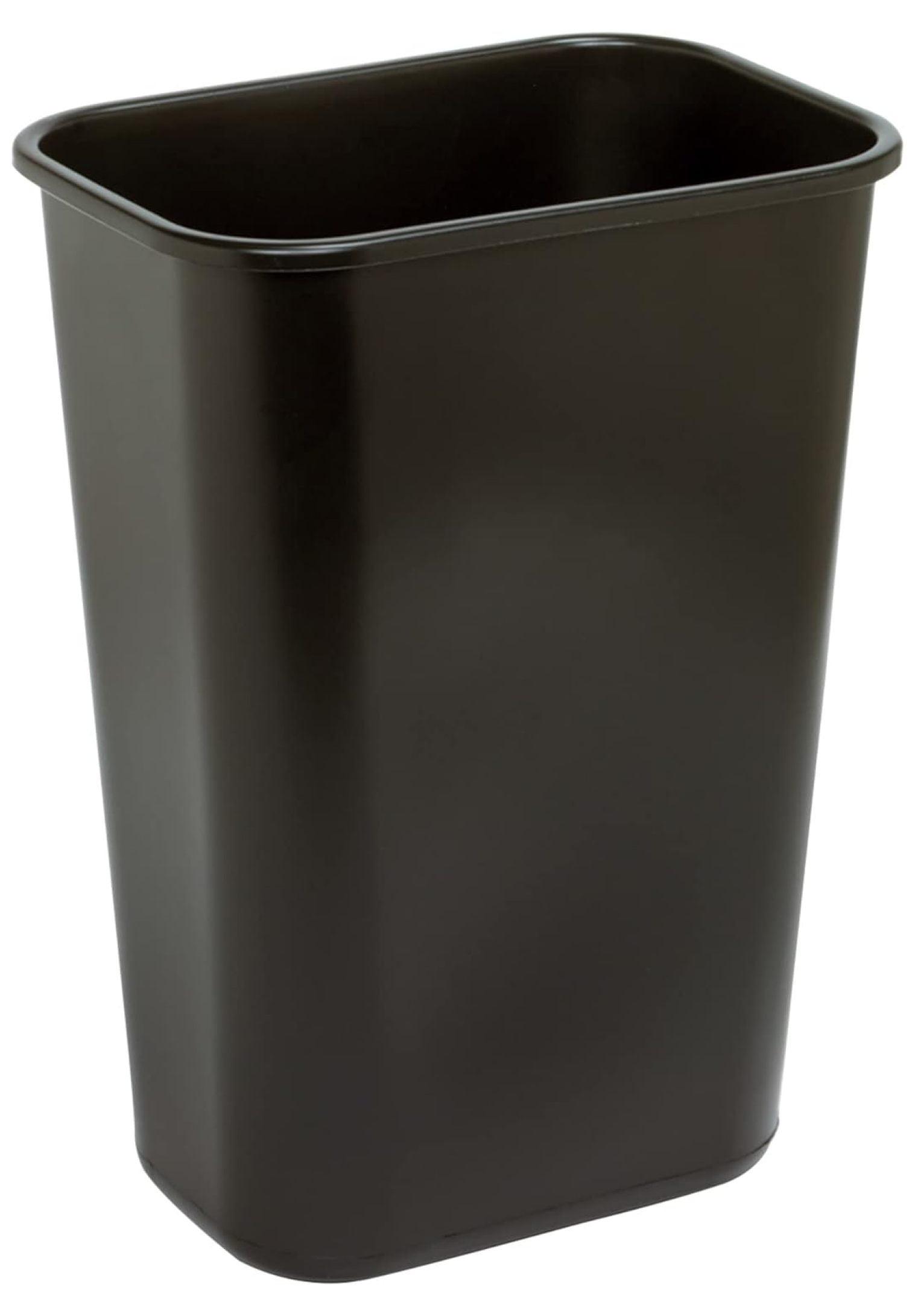 Black Rectangular Polypropylene Office Wastebasket