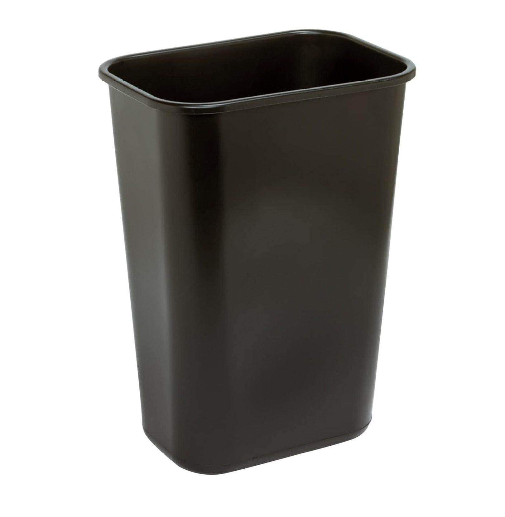 Black Rectangular Polypropylene Office Wastebasket