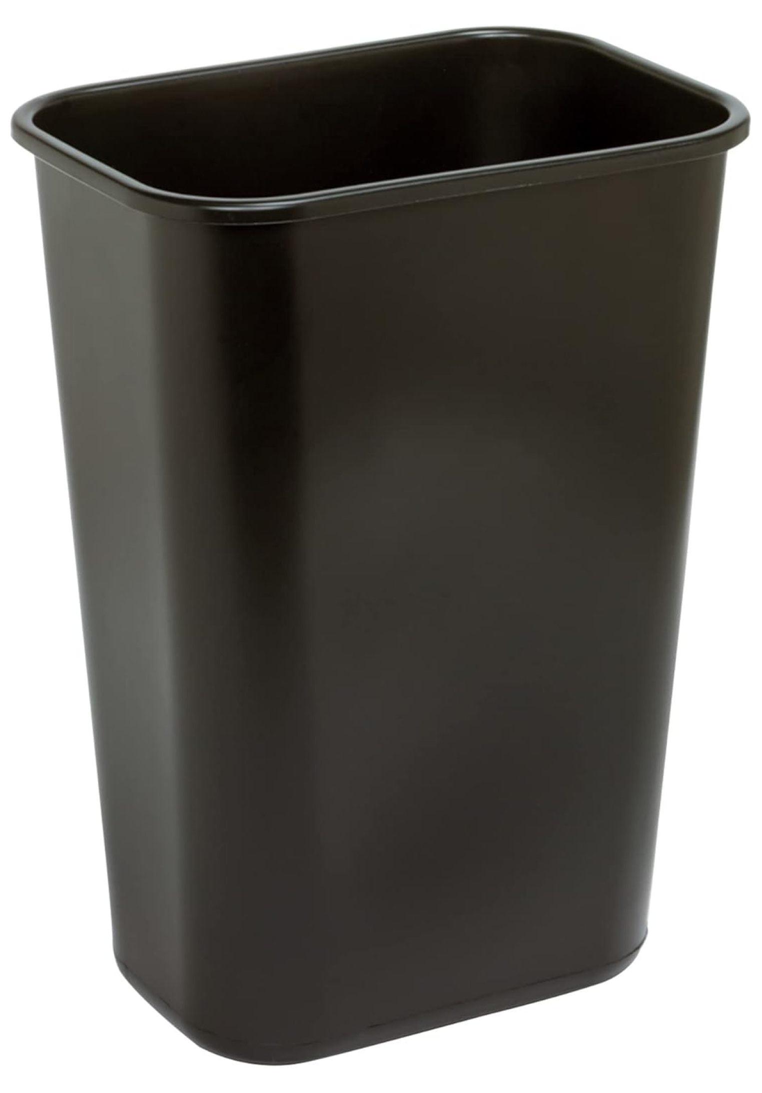 Black Rectangular Polypropylene Office Wastebasket