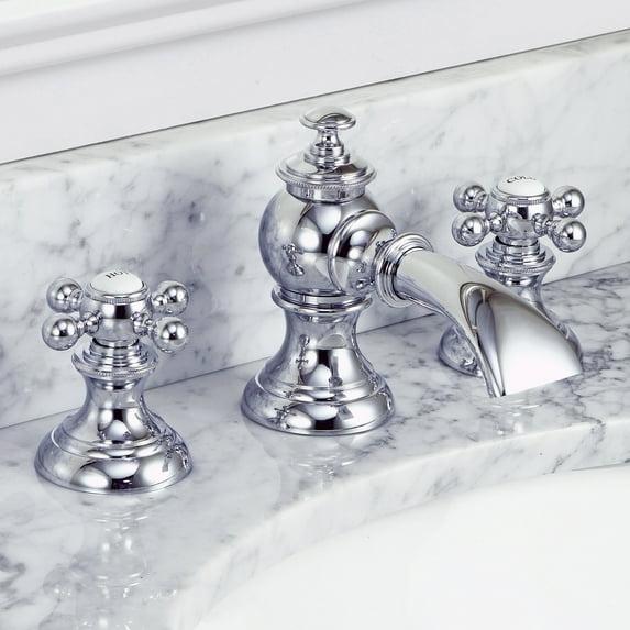Widespread 2-handle Bathroom Faucet with Drain Assembly