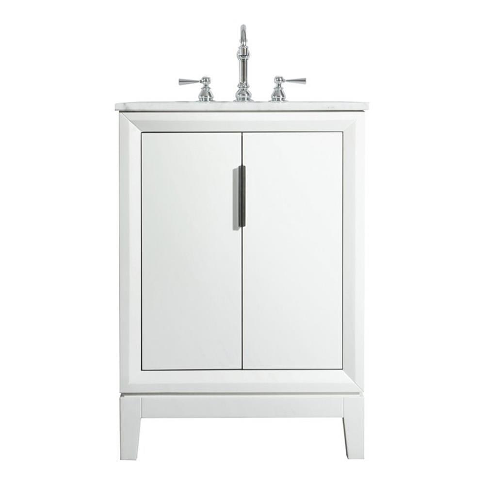 Water Creation Elizabeth 24" Hardwood Single Bathroom Vanity in Pure White