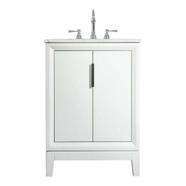 Water Creation Elizabeth 24" Hardwood Single Bathroom Vanity in Pure White
