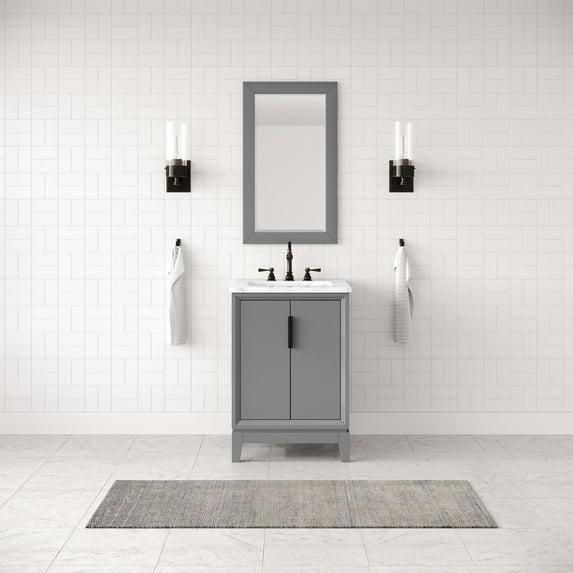Water Creation Elizabeth 24" Wood Single Bathroom Vanity in Gray/Bronze