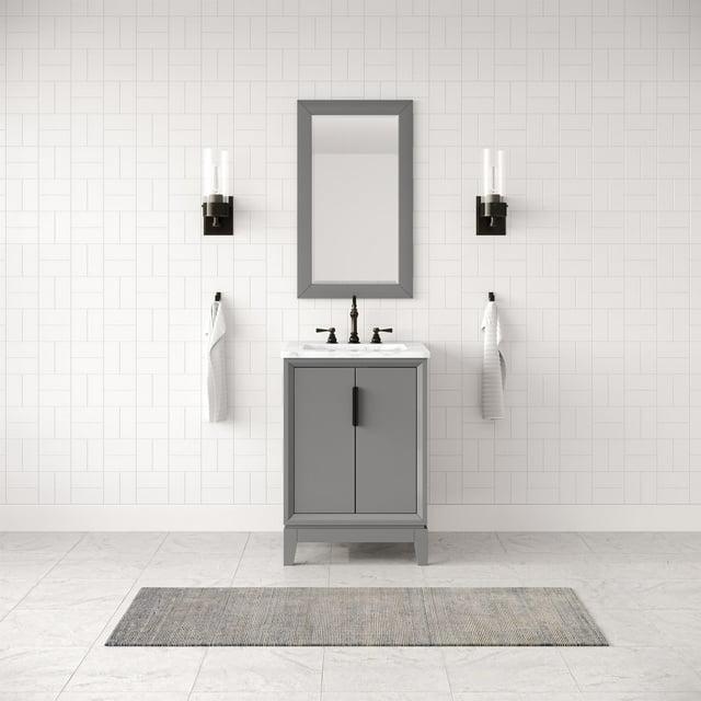Water Creation Elizabeth 24" Wood Single Bathroom Vanity in Gray/Bronze