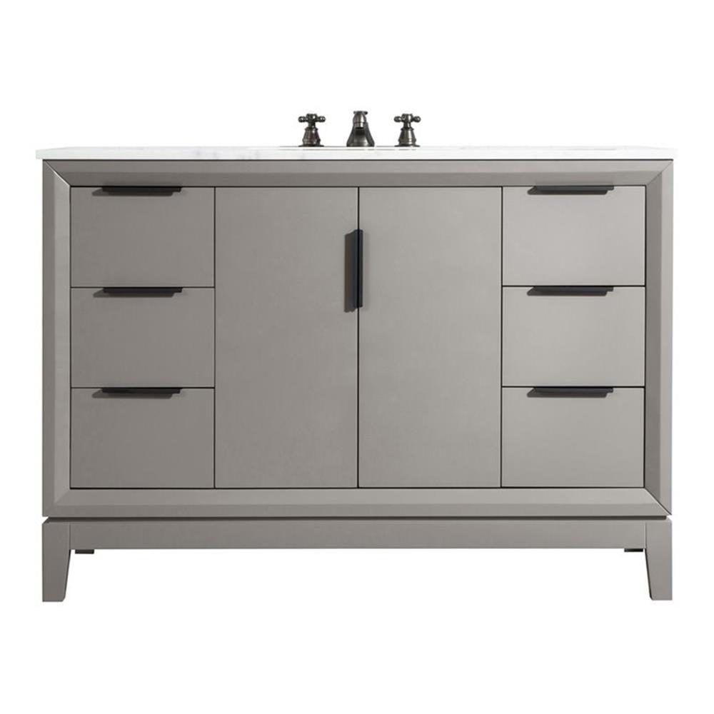 Water Creation Elizabeth 48" Wood Single Bathroom Vanity in Cashmere Gray/Bronze
