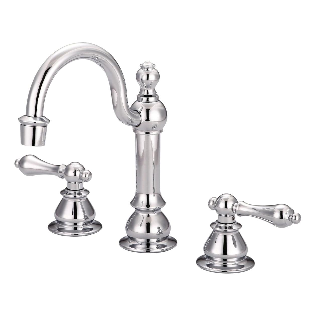 Water Creation F2-0012-01-AL American 20th Century Classic Widespread Lavatory F2-0012 Faucets - Silver & Chrome
