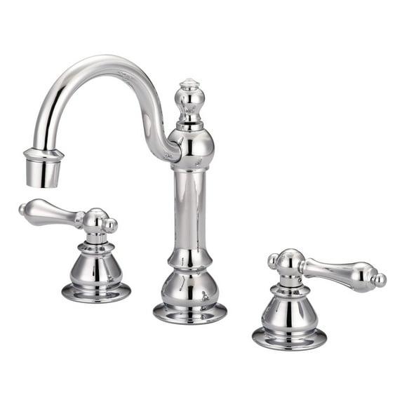 Water Creation F2-0012-01-AL American 20th Century Classic Widespread Lavatory F2-0012 Faucets - Silver & Chrome