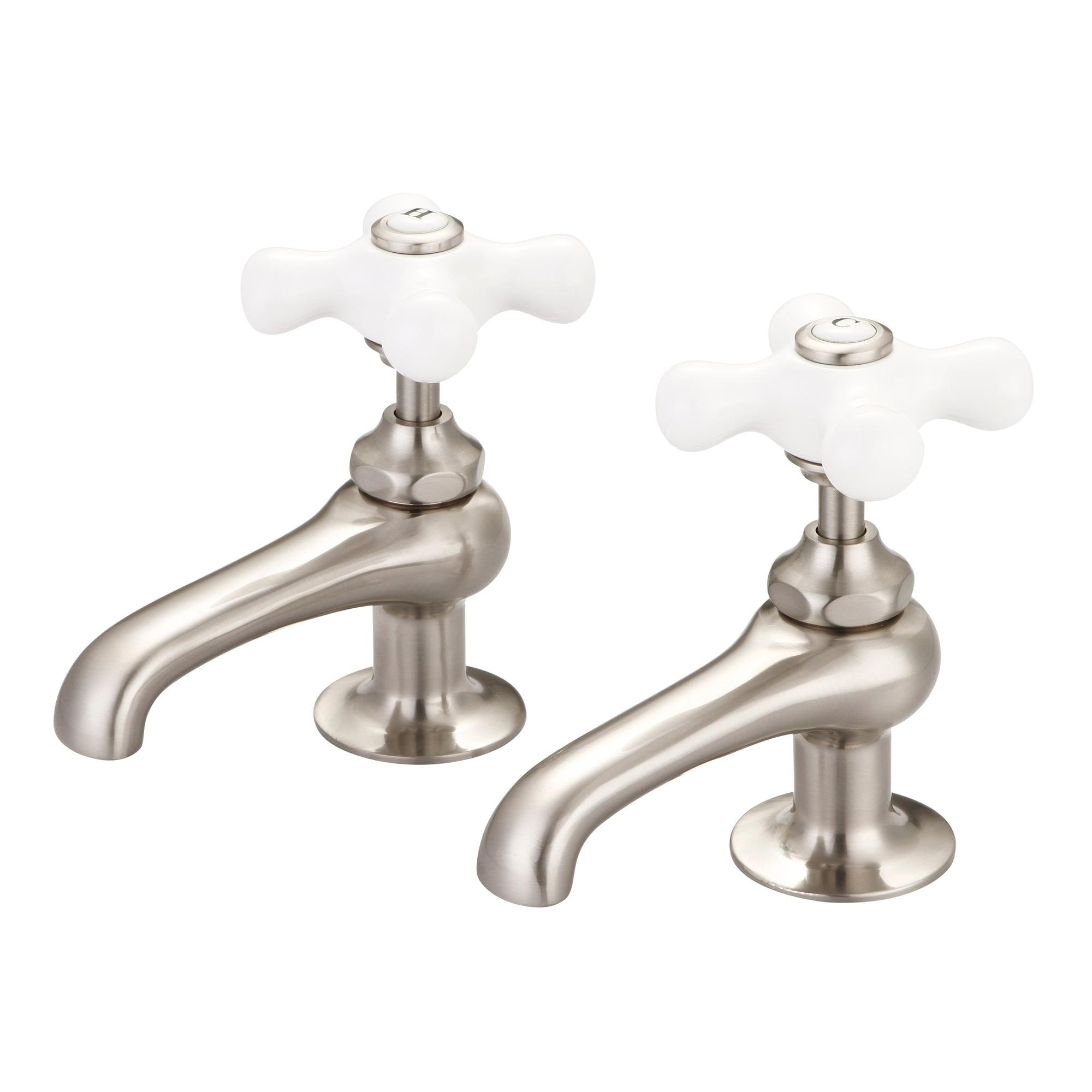 Water Creation  Vintage Classic Basin Beaks Lavatory Faucet in Brushed Nickel Finish