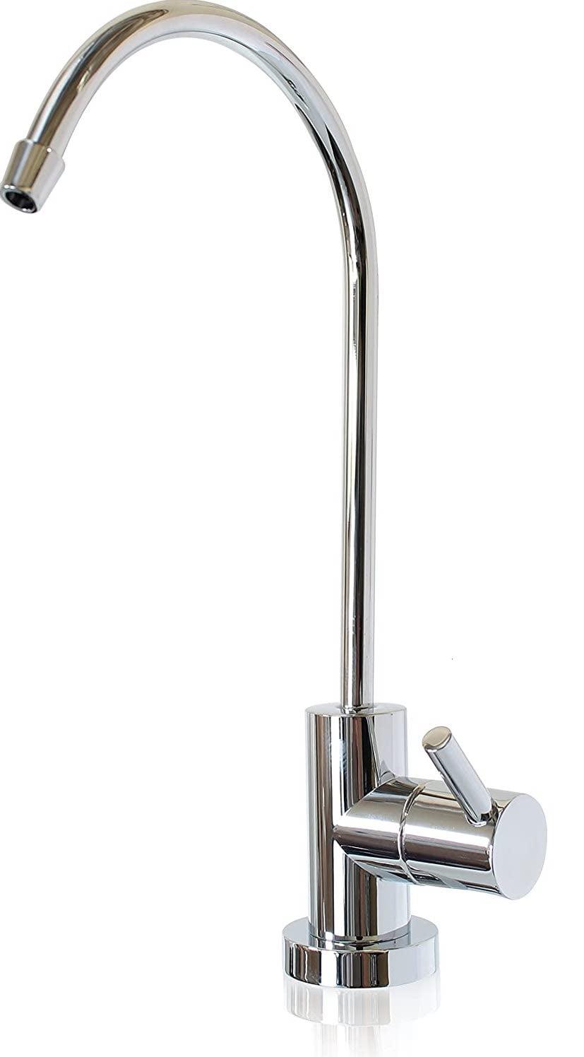 Express Water Modern Water Filter Faucet – Chrome – Drinking Water Faucet – Reverse Osmosis Filtration System and Kitchen Sink Beverage Faucet – Simple 3-Piece Easy Install Faucet