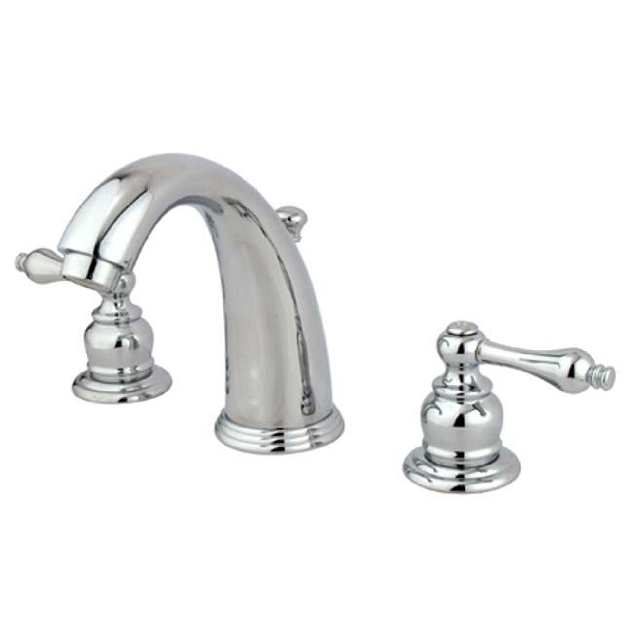 Elegant Victorian Chrome Widespread Bathroom Faucet with Gentle Curve Spout