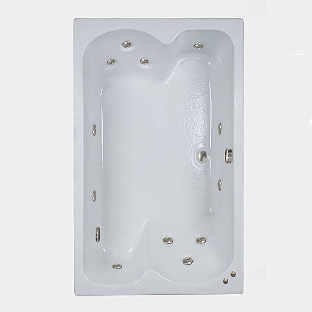 Designer White Acrylic 60'' x 43'' Drop-In Whirlpool Tub