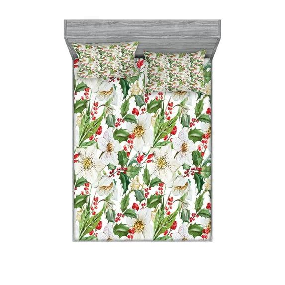 Ambesonne Nordic Fitted Sheet & Pillow Sham , Black White | Wayfair