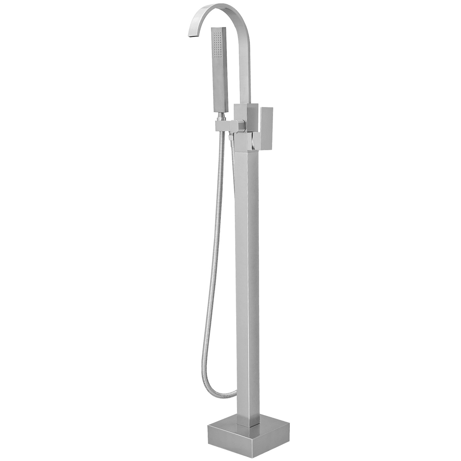 Brushed Nickel Single Handle Freestanding Tub Faucet with Hand Shower